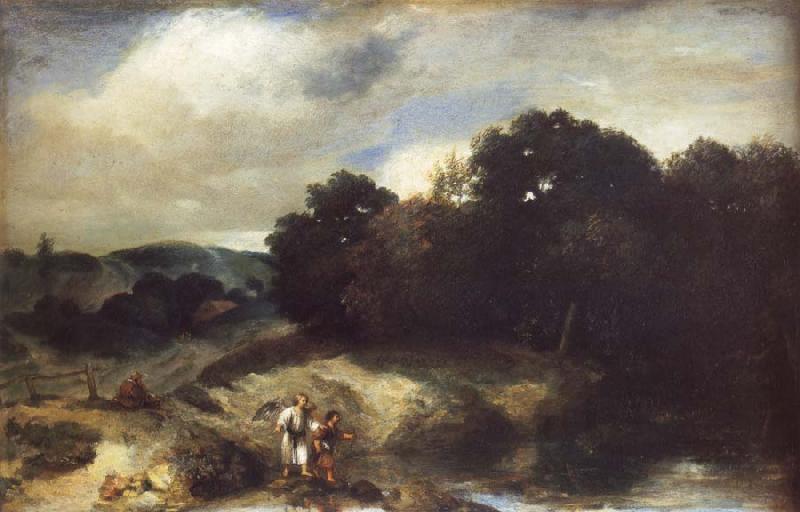 Jan lievens A Landscape with Tobias and the Angel oil painting picture